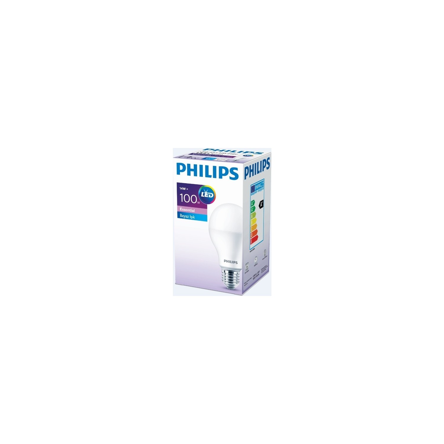 Philips Essential Led Ampul 13W (14)W -100W Beyaz Renk E27 3’lü Paket