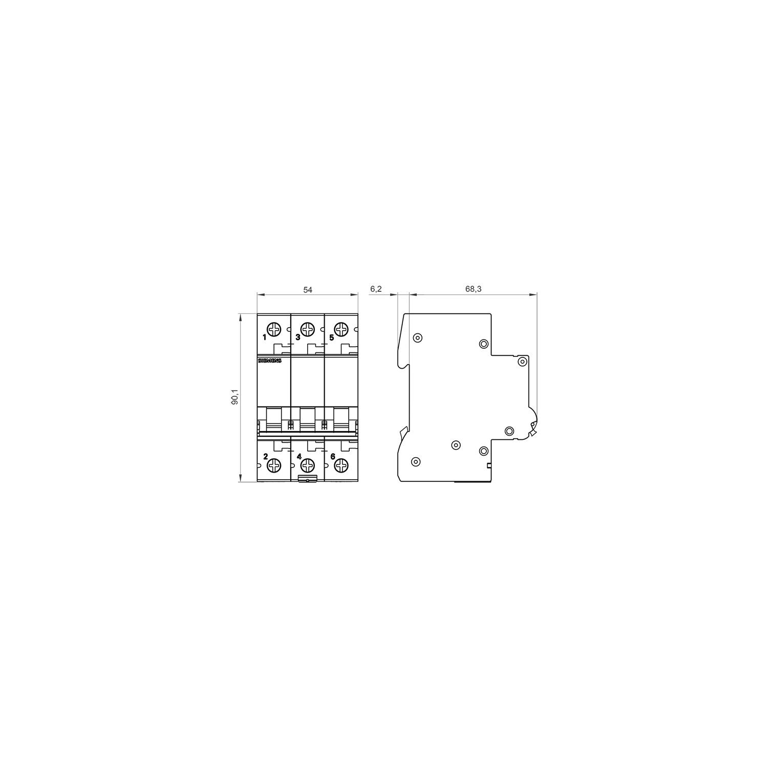 Siemens 5Sl6310-7Ya 3 Fazlı 10A C Tipi (Yavaş Karakterli) 6Ka Otomatik Sigorta