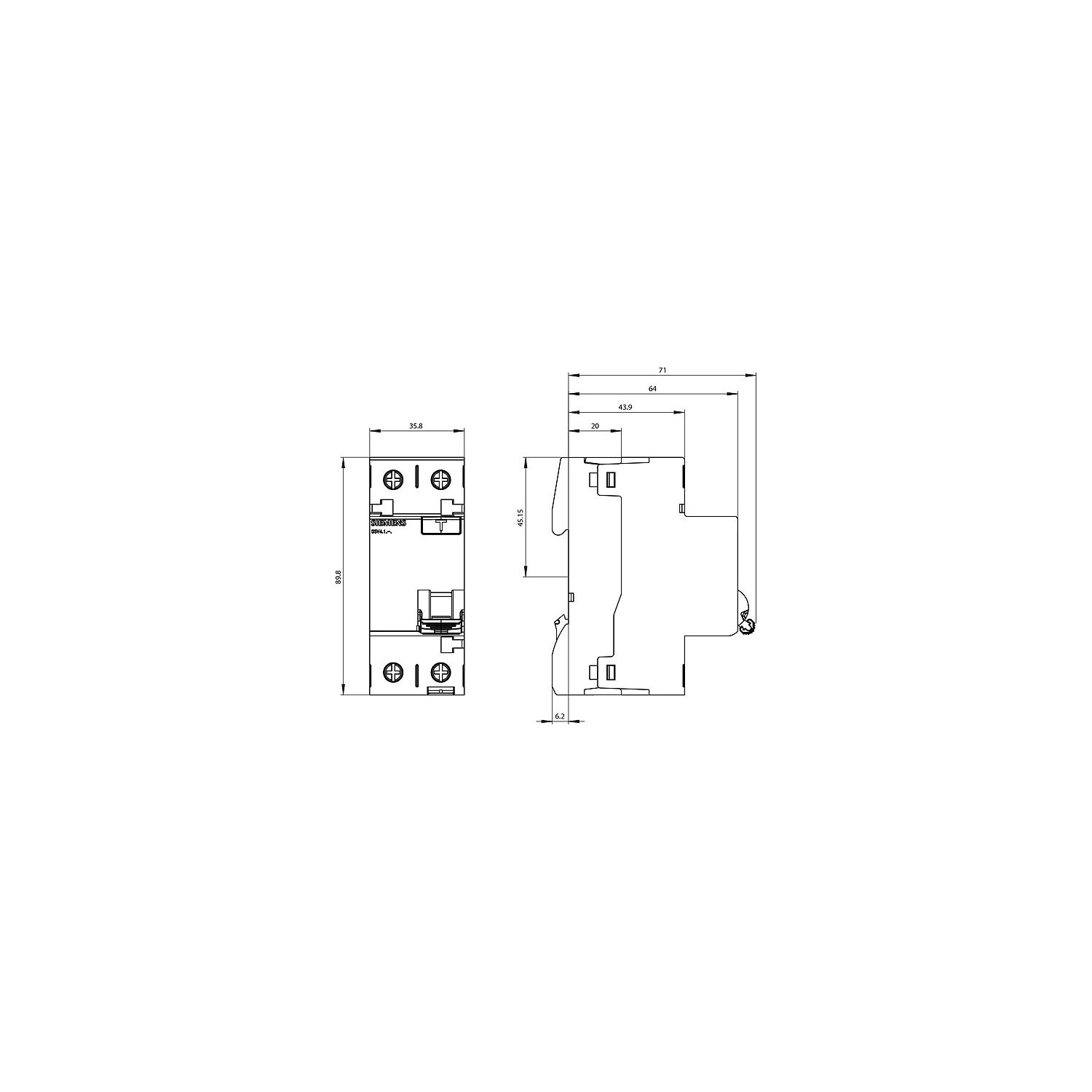 Siemens 5Sv4614-0 40A 300Ma 230V (Faz+Nötr) Kaçak Akım Koruma Rölesi