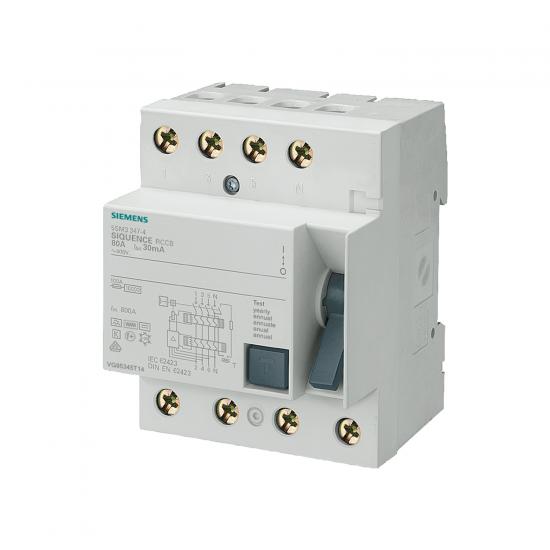 SIEMENS 5SM3645-0 125A 300mA 400V (3FAZ+NÖTR) KAÇAK AKIM RÖLESİ