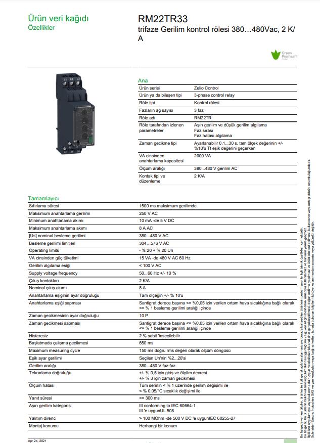 Schneider Faz Kontrol Rolesi (Motor Koruma Rolesi) 380-400 V